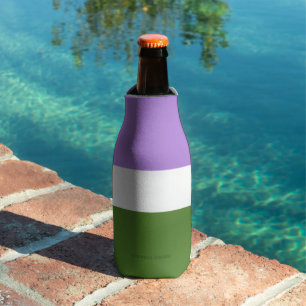 SlipperyJoe's genderqueer trotskleuren vlag lavend Flesjeskoeler