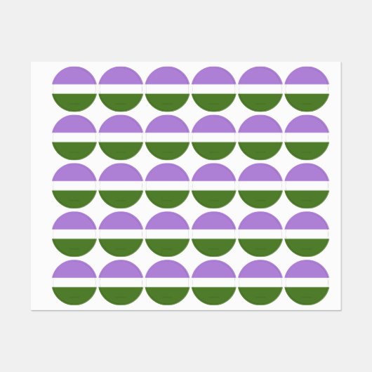 SlipperyJoe's genderqueer trotskleuren vlag lavend Labels (Vel)
