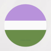 SlipperyJoe's genderqueer trotskleuren vlag lavend Labels (Design 2)