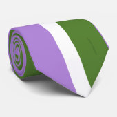 SlipperyJoe's genderqueer trotskleuren vlag lavend Stropdas (Opgerold)