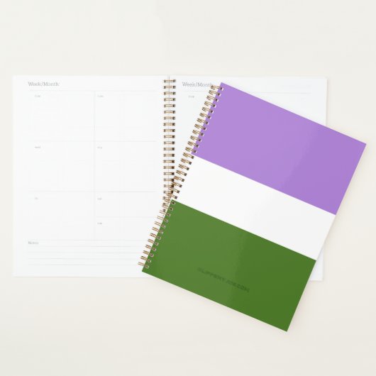 SlipperyJoe's genderqueer trotskleurenlavendelblen Planner (Display)