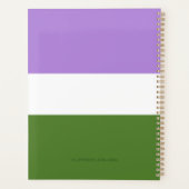 SlipperyJoe's genderqueer trotskleurenlavendelblen Planner (Achterkant)