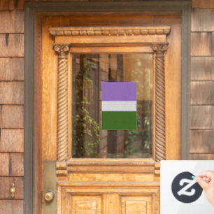 SlipperyJoe's genderqueer trotskleurenvlag lavende Raamsticker