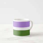 SlipperyJoe's genderqueer trotsky vlag lavendelble Espresso Kop (Voorkant rechts)