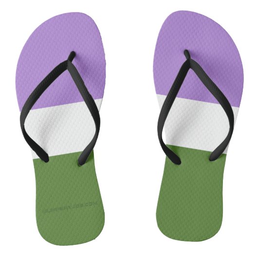 SlipperyJoe's genderqueer trotskyflag lavendelblen Teenslippers (Voetbed)