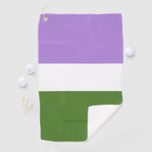 SlipperyJoe's genderqueer trotsvlag lavendelblends Golfhanddoek (Insitu)