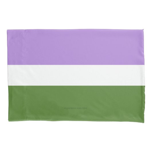 SlipperyJoe's genderqueer trotsvlag lavendelblends Kussensloop (Voorkant)