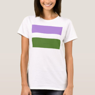 SlipperyJoe's genderqueer trotsvlag lavendelblends T-shirt