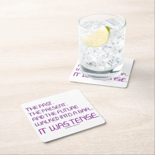 SlipperyJoe's gespannen woord voorbij toekomstig p Kartonnen Onderzetters