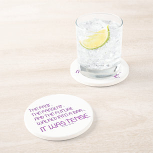 SlipperyJoe's gespannen woord voorbij toekomstig p Zandsteen Onderzetter