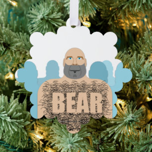 SlipperyJoe's gespierde kale beer man gestileerde  Ornament Kaart