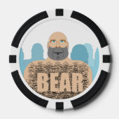 SlipperyJoe's gespierde kale beer man gestileerde Poker Chips (Voorkant)