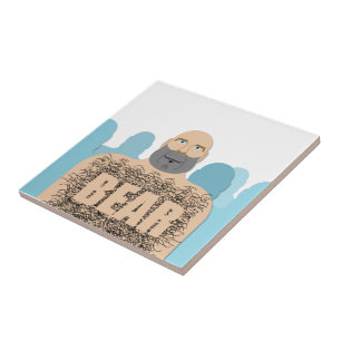 SlipperyJoe's gespierde kale beer man gestileerde  Tegeltje