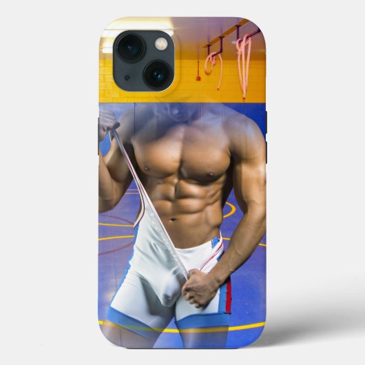 SlipperyJoe's gespierde man bult zes-pack gym trai Case-Mate iPhone Case (Achterkant)
