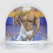 SlipperyJoe's gespierde man bult zes-pack gym trai Sneeuwbol (Achterkant)