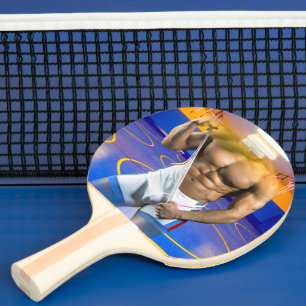 SlipperyJoe's gespierde man bult zes-pack gym trai Tafeltennisbatje