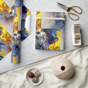 SlipperyJoe's gespierde man lichaamsbouw stomende  Cadeaupapier