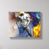 SlipperyJoe's gespierde man lichaamsbouw stomende Canvas Afdruk (Voorkant)