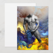 SlipperyJoe's gespierde man lichaamsbouw stomende  Feestdagenkaart (Voorkant / Achterkant)