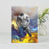 SlipperyJoe's gespierde man lichaamsbouw stomende  Feestdagenkaart (Staand voorkant)