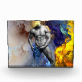 SlipperyJoe's gespierde man lichaamsbouw stomende  Fotoblokken (Voorkant)