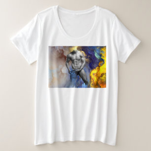 SlipperyJoe's gespierde man lichaamsbouw stomende  Grote Maat T-shirt