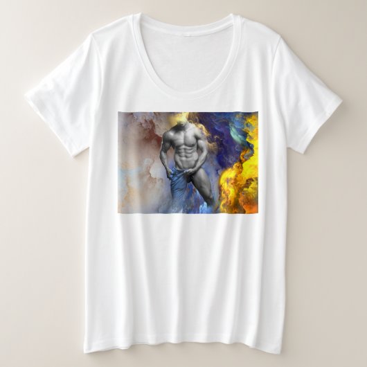 SlipperyJoe's gespierde man lichaamsbouw stomende Grote Maat T-shirt (Design voorkant)