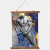 SlipperyJoe's gespierde man lichaamsbouw stomende  Hangend Wandkleed (Voorkant)