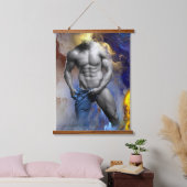 SlipperyJoe's gespierde man lichaamsbouw stomende  Hangend Wandkleed (Slaapkamer)