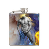 SlipperyJoe's gespierde man lichaamsbouw stomende  Heupfles (Voorkant)