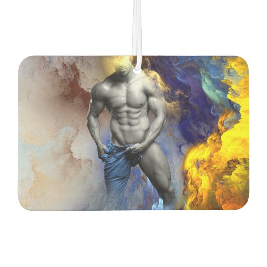 SlipperyJoe's gespierde man lichaamsbouw stomende  Luchtverfrisser (Voorkant)