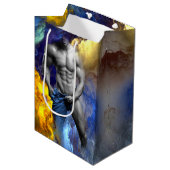 SlipperyJoe's gespierde man lichaamsbouw stomende  Medium Cadeauzakje (Voorkant Gekanteld)