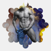 SlipperyJoe's gespierde man lichaamsbouw stomende  Ornament Kaart (Achterkant)