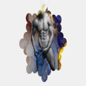 SlipperyJoe's gespierde man lichaamsbouw stomende Ornament Kaart (Rechts)