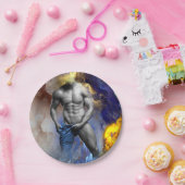 SlipperyJoe's gespierde man lichaamsbouw stomende  Papieren Bordje (Feest)