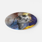 SlipperyJoe's gespierde man lichaamsbouw stomende  Papieren Bordje (Gekanteld)