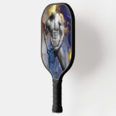 SlipperyJoe's gespierde man lichaamsbouw stomende  Pickleball Paddle (Links)