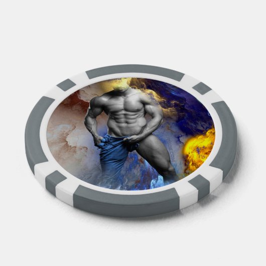 SlipperyJoe's gespierde man lichaamsbouw stomende  Poker Chips (Enkel)