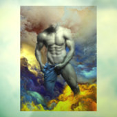 SlipperyJoe's gespierde man lichaamsbouw stomende  Raamsticker (Vel 3)