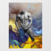 SlipperyJoe's gespierde man lichaamsbouw stomende  Raamsticker (Vel)