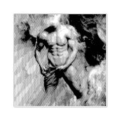 SlipperyJoe's gespierde man lichaamsbouw stomende  Rubberstempel (Afrduk)