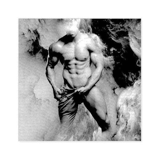 SlipperyJoe's gespierde man lichaamsbouw stomende  Rubberstempel (Afrduk)