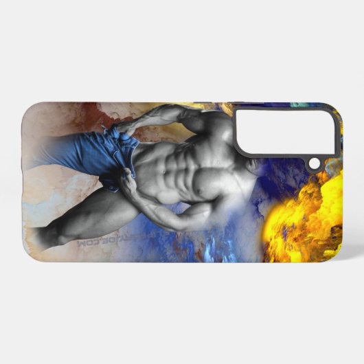 SlipperyJoe's gespierde man lichaamsbouw stomende Samsung Galaxy Hoesje (Achterkant horizontaal)