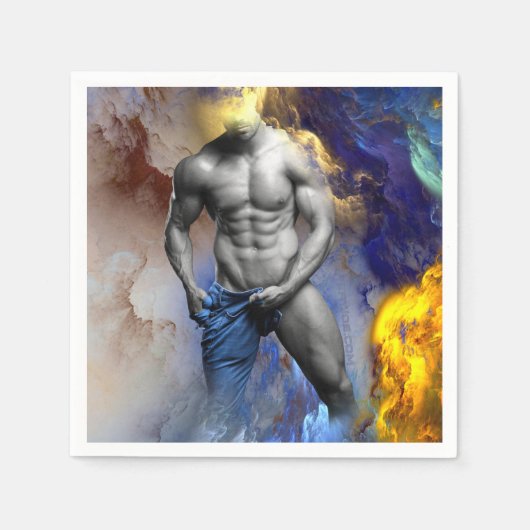 SlipperyJoe's gespierde man lichaamsbouw stomende  Servet (Voorkant)