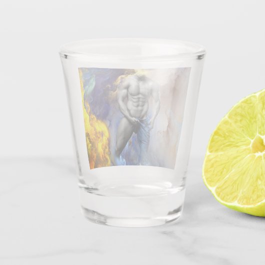 SlipperyJoe's gespierde man lichaamsbouw stomende  Shot Glas (Achterkant)