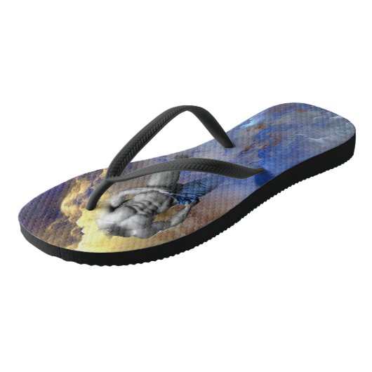 SlipperyJoe's gespierde man lichaamsbouw stomende  Teenslippers (Schuin)