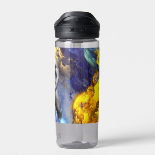 SlipperyJoe's gespierde man lichaamsbouw stomende  Waterfles (Achterkant)