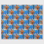 SlipperyJoe's gespierde man shirtloze borst 6-pack Cadeaupapier (Vlak)