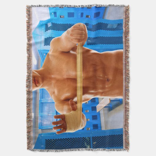 SlipperyJoe's gespierde man shirtloze borst 6-pack Deken (Voorkant Verticaal)