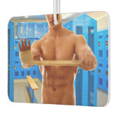 SlipperyJoe's gespierde man shirtloze borst 6-pack Luchtverfrisser (Links)